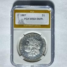 1887 Morgan Silver Dollar PGA MS64 DMPL