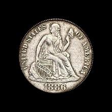 1886-S Silver Seated Liberty Dime NEARLY UNCIRCULATED