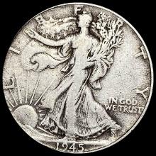 1945 Silver Walking Liberty Half Dollar LIGHTLY CIRCULATED