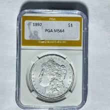 1892 Morgan Silver Dollar PGA MS64