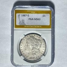 1887-S Morgan Silver Dollar PGA MS63