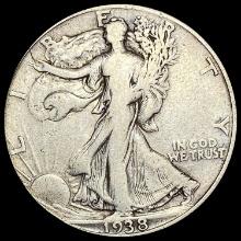 1938-D Silver Walking Liberty Half Dollar LIGHTLY CIRCULATED