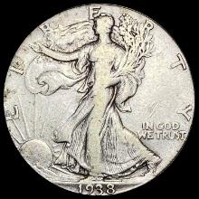 1938-D Silver Walking Liberty Half Dollar LIGHTLY CIRCULATED