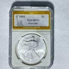 1999 $1 Silver Eagle PGA MS70