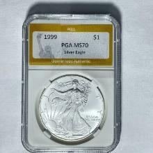 1999 $1 Silver Eagle PGA MS70