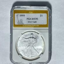1999 $1 Silver Eagle PGA MS70