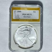 1999 $1 Silver Eagle PGA MS70