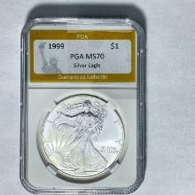 1999 $1 Silver Eagle PGA MS70