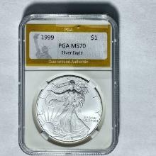 1999 $1 Silver Eagle PGA MS70