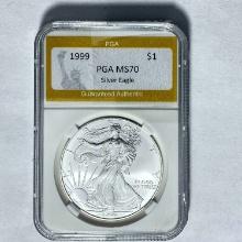 1999 $1 Silver Eagle PGA MS70
