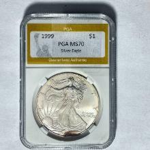 1999 $1 Silver Eagle PGA MS70