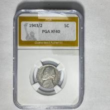 1943/2-P Jefferson Nickel PGA XF40