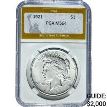 1921 Silver Peace Dollar PGA MS64