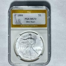 1999 $1 Silver Eagle PGA MS70