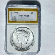 1921 Silver Peace Dollar PGA MS65