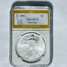 1992 $1 Silver Eagle PGA MS70