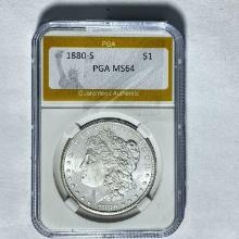 1880-S Morgan Silver Dollar PGA MS64