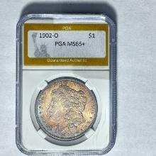 1902-O Morgan Silver Dollar PGA MS65+