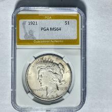 1921 Silver Peace Dollar PGA MS64