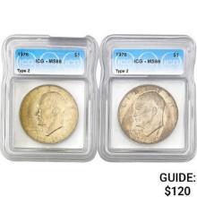 [2] 1976 $1 Eisenhower Dollar Type 2 ICG MS6