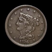 1856 Braided Hair Half Cent CLOSELY UNCIRCULATED