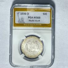 1936-D Rhode Island Half Dollar PGA MS68