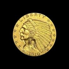 1910 Indian Head Gold $2.50 Quarter Eagle UNCIRCULATED
