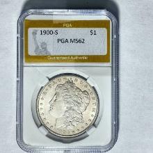 1900-S Morgan Silver Dollar PGA MS62