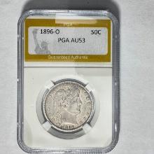 1896-O Barber Half Dollar PGA AU53