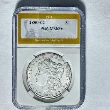 1890-CC Morgan Silver Dollar PGA MS62+