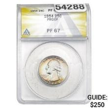 1954 Washington Silver Quarter ANACS PF67