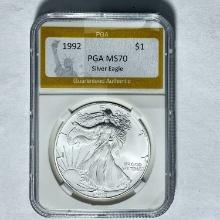 1992 $1 Silver Eagle PGA MS70