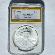 1992 $1 Silver Eagle PGA MS70