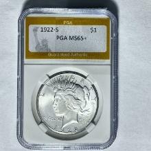 1922-S Silver Peace Dollar PGA MS65+
