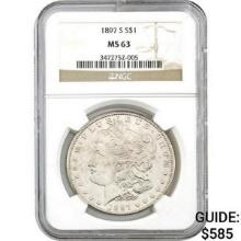 1897-S Morgan Silver Dollar NGC MS63