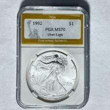 1992 $1 Silver Eagle PGA MS70