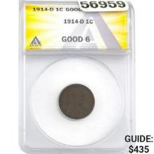 1914-D Lincoln Cent ANACS Good 6