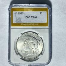 1935 Silver Peace Dollar PGA MS66
