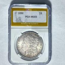 1890 Morgan Silver Dollar PGA MS65