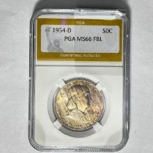 1954-D Franklin Half Dollar PGA MS66 FBL