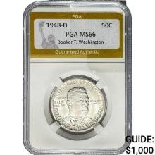 1948-D Booker T. Washington 50C PGA MS66