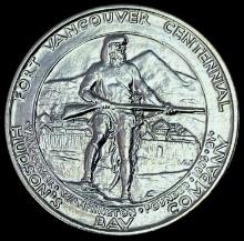 1925 Silver Fort Vancouver Half Dollar GEM BU