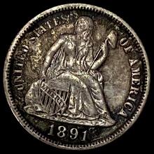 1891-S Silver Seated Liberty Dime UNCIRCULATED