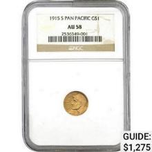 1915-S Pan Pacific G$1 NGC AU58