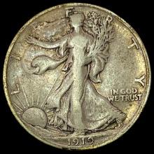 1919-D Silver Half Dollar Walking Liberty LIGHTLY CIRCULATED
