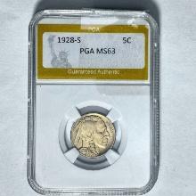 1928-S Buffalo Nickel PGA MS63