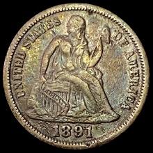1891 Seated Liberty Dime CLOSELY UNCIRCULATED