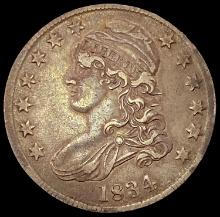 1834 Capped Bust Half Dollar NEARLY UNCIRCULATED