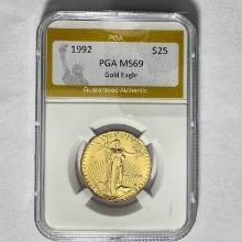 1992 $25 Gold Eagle PGA MS69