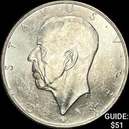 1938 Sweden Silver 2 Kronor UNCIRCULATED